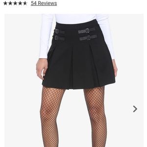 Hot Top Double Faux Buckle Mini Skirt